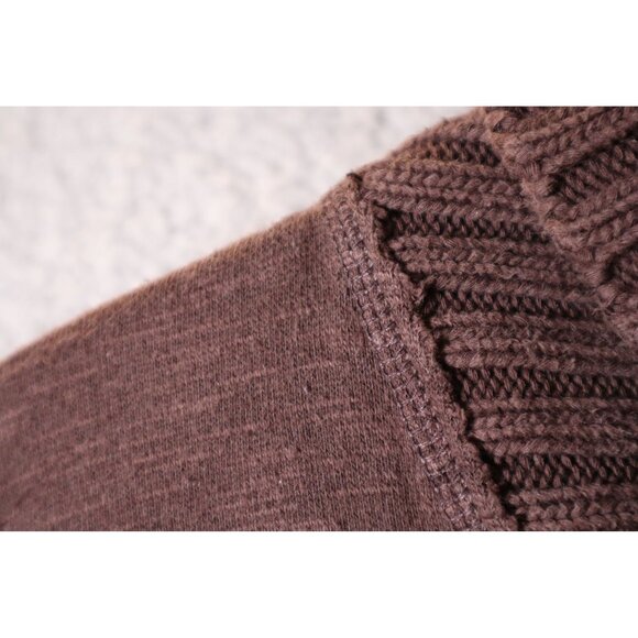 American Eagle Vintage Fit Mens Ribbed Shawl Collar Pullover Sweater Brown Size - Picture 6 of 10